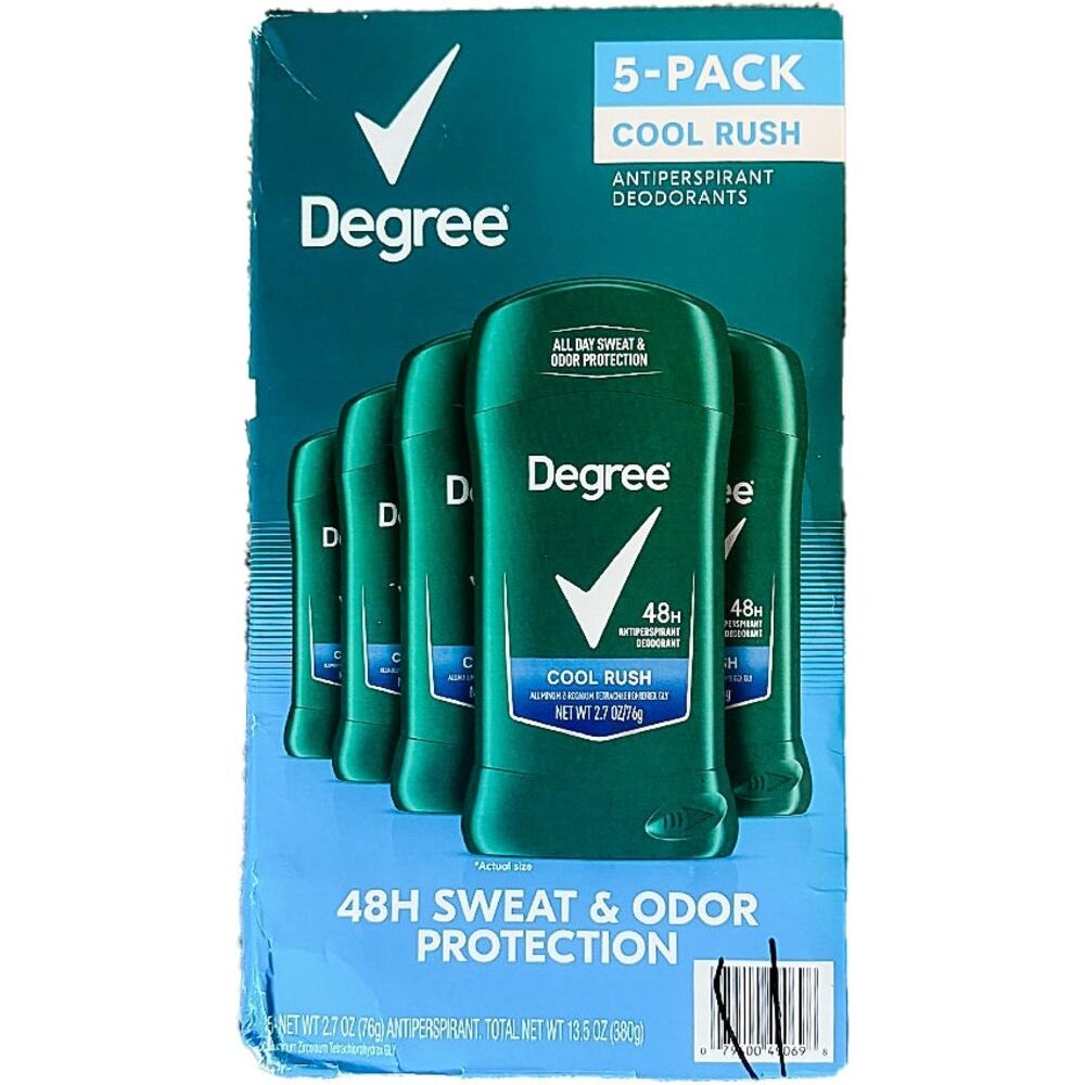 Degree Anti-Perspirant Deodorant 48 Hour Cool Rush 2.7 Ounce 5 Pack New & Sealed